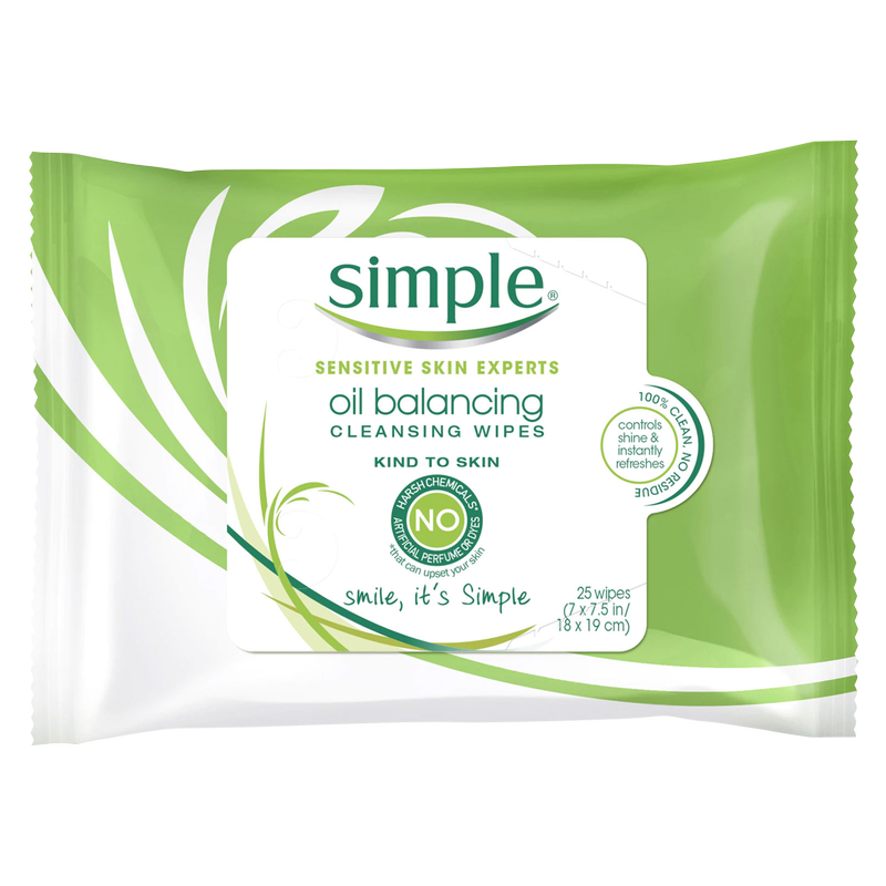 Simple Oil Balancing Face Wipes 25ct