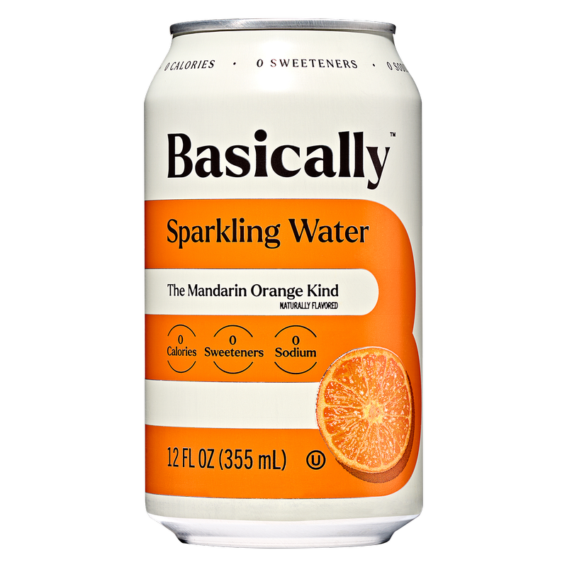 Basically Mandarin Orange Sparkling Water 8pk 12oz Cans