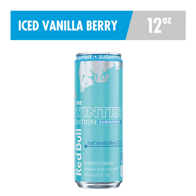 Red Bull Sugar Free Winter Edition Iced Vanilla Berry Energy Drink 12oz Can