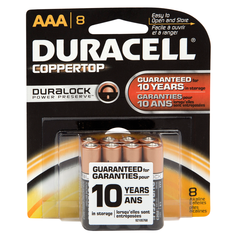 8ct Duracell Coppertop AAA