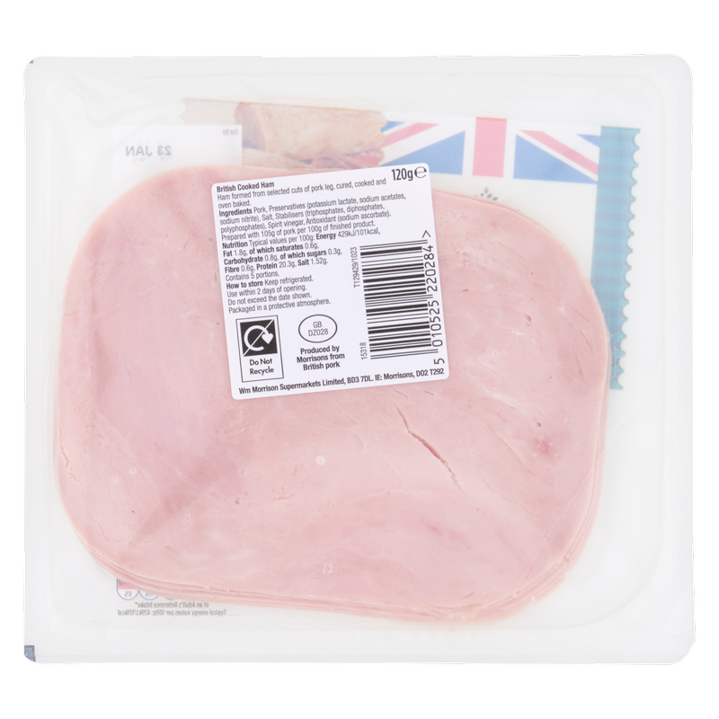 Morrisons British Cooked Ham, 120g