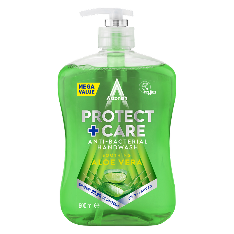 Astonish Protect & Care Antibacterial Aloe Vera Handwash, 600ml