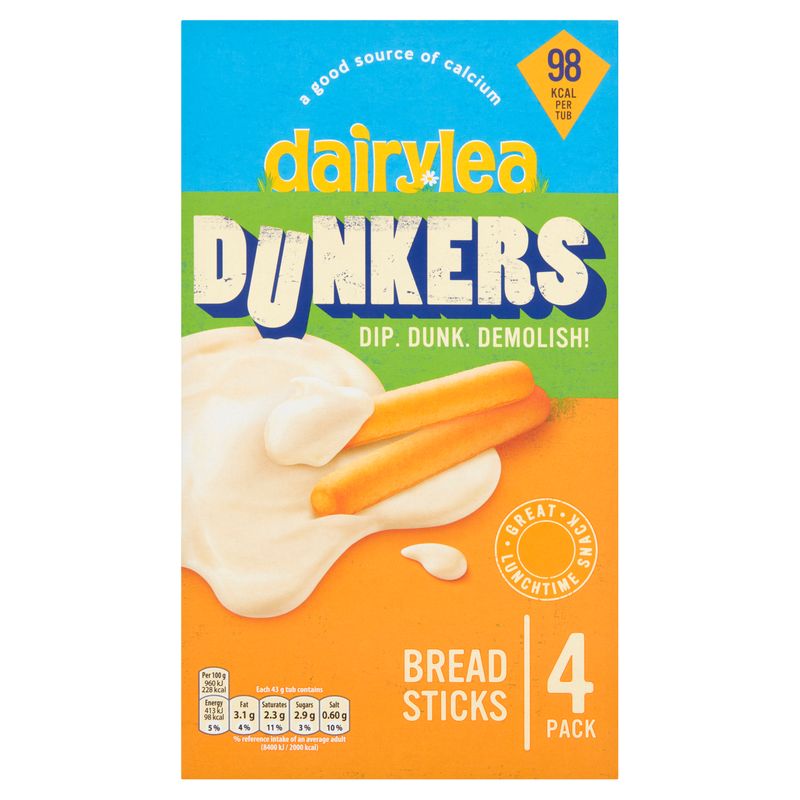 Dairylea Dunkers Breadsticks, 4 x 43g
