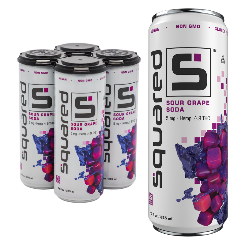 Squared Sour Grape 5mg THC Soda 4pk 12oz Can