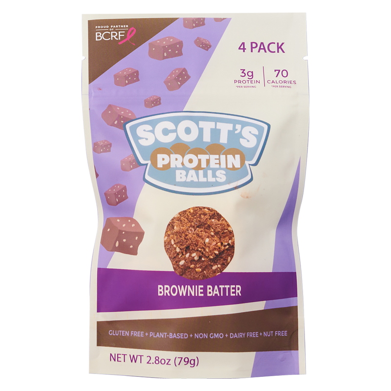 Scott's Protein Balls 4 Pack Brownie Batter 3.2oz 4 Pack