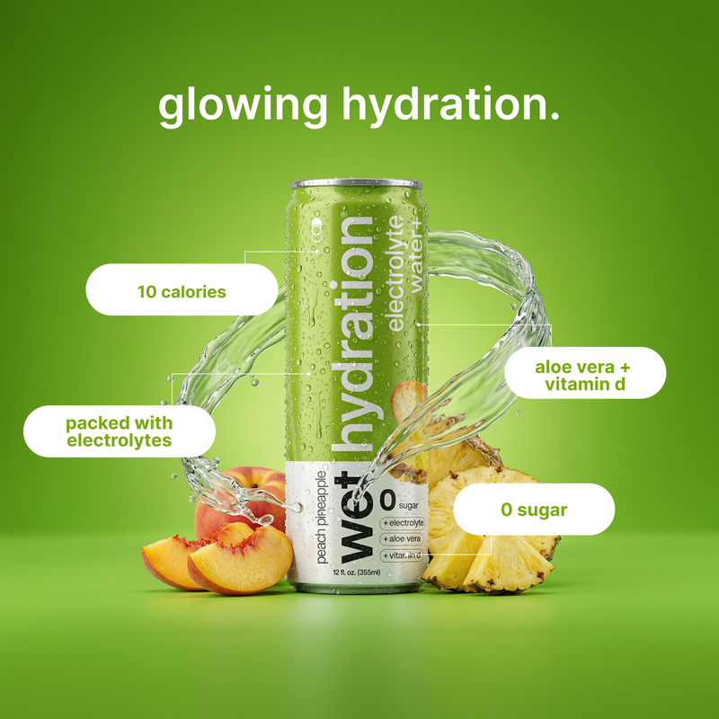 Wet Hydration Peach Pineapple Water 12oz Can