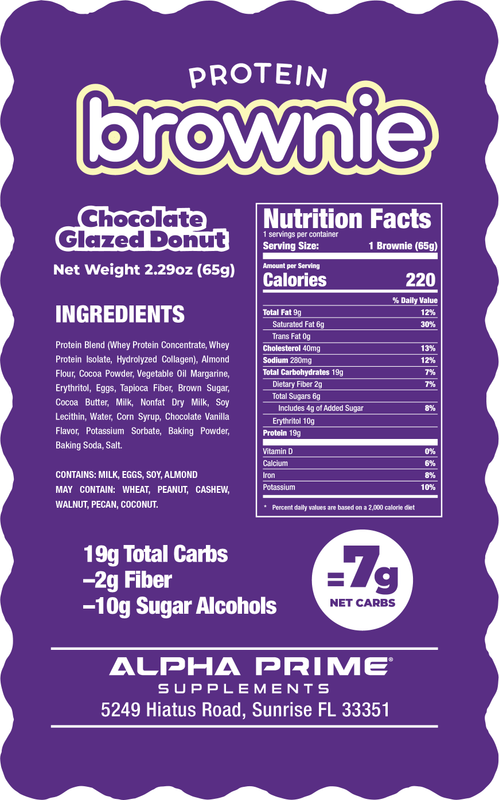 Prime Bites Protein Brownie Chocolate Glazed Donut, 2.29oz 