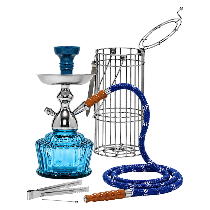 Hookah Mya QT265 Sky Blue w/ Wire Basket 14"