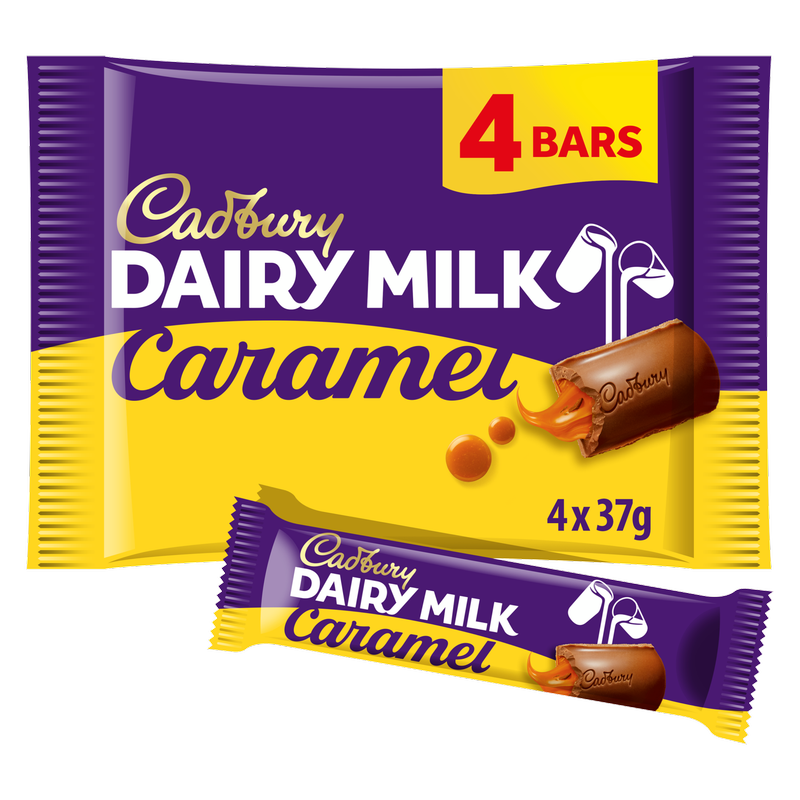 Cadbury Dairy Milk Caramel Bars, 4 x 37g