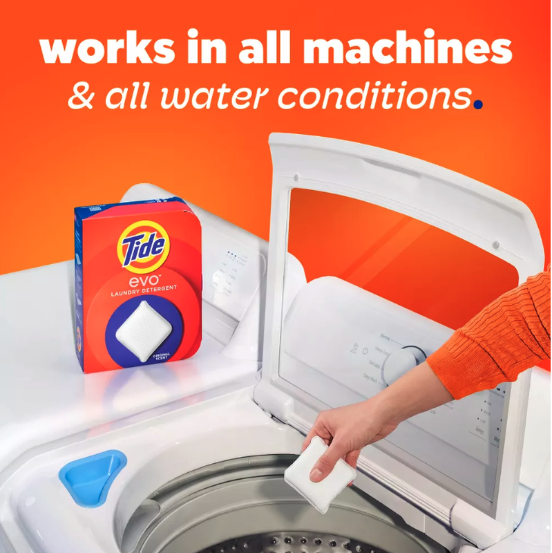 Tide Evo Detergente en tabletas para ropa, aroma original, 22 unidades