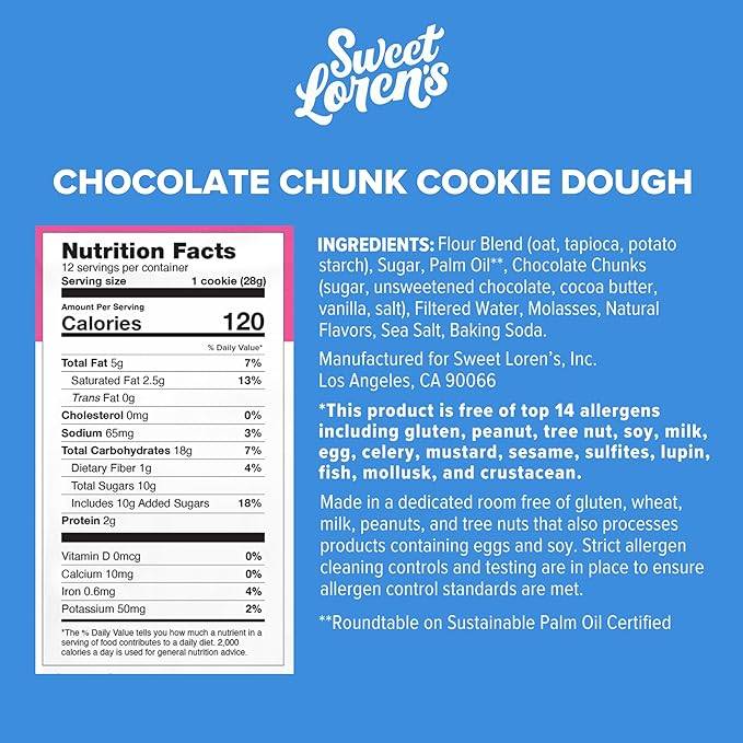 Sweet Loren's Gluten Free & Vegan Chocolate Chunk Cookie Dough - 12oz