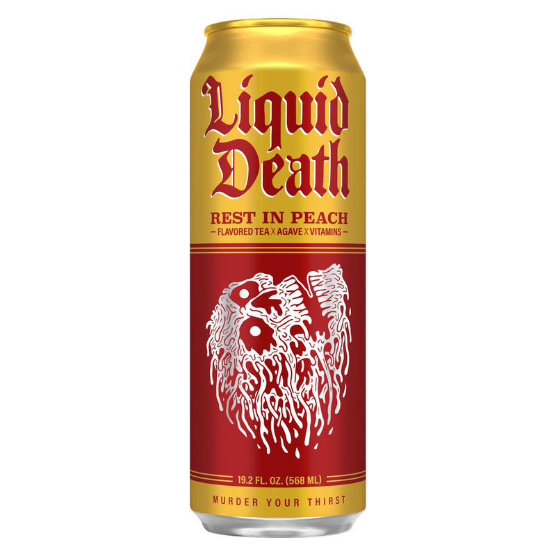 Liquid Death Iced Tea Rest in Peach 19.2 oz. Can