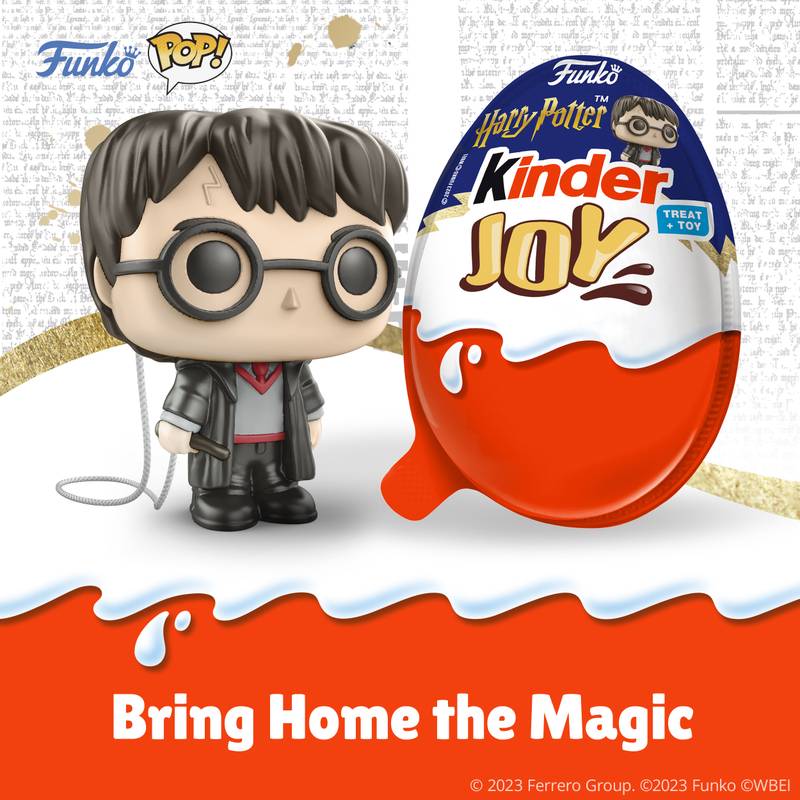 KINDER JOY Egg, Sweet Cream and Chocolatey Wafers Bits, DC Funko Pop Batman, Superman, and more / Harry Potter Funko Pop (Toys May Vary)