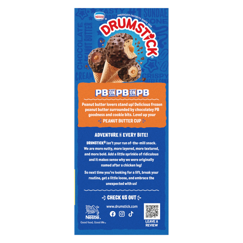 Nestle Drumstick Chocolate Peanut Butter Variety Ice Cream Cones 8ct
