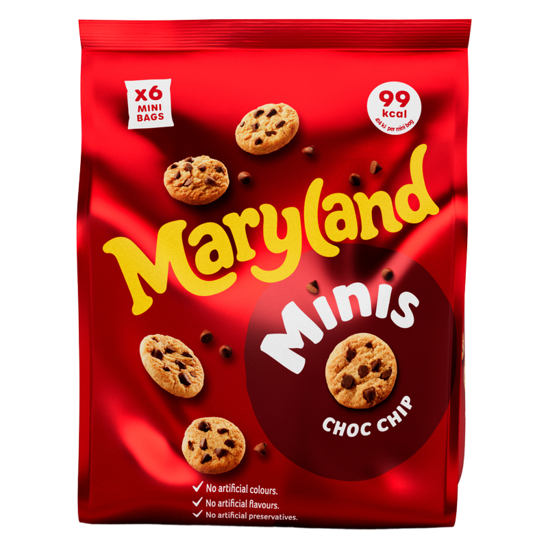 Maryland 6 Mini Bags Choc Chip Cookies, 118.8g