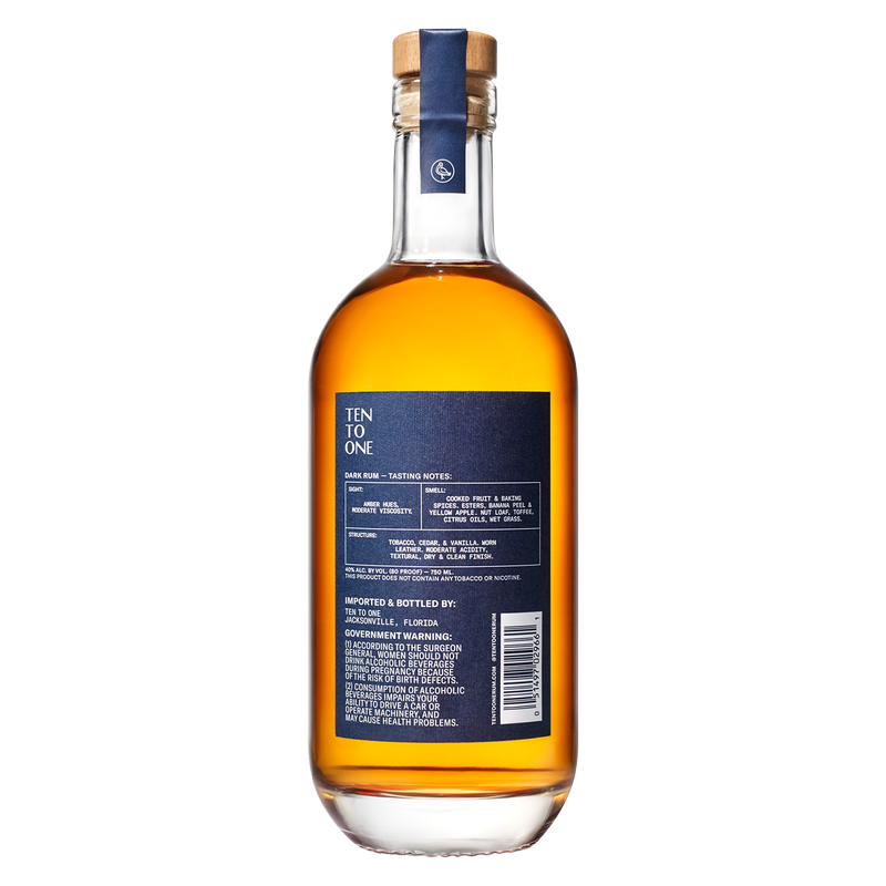Ten To One Caribbean Dark Rum 750ml (80 Proof)