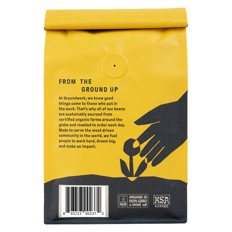 Groundwork Coffee en grano entero orgánico Black Gold, bolsa de 12 oz