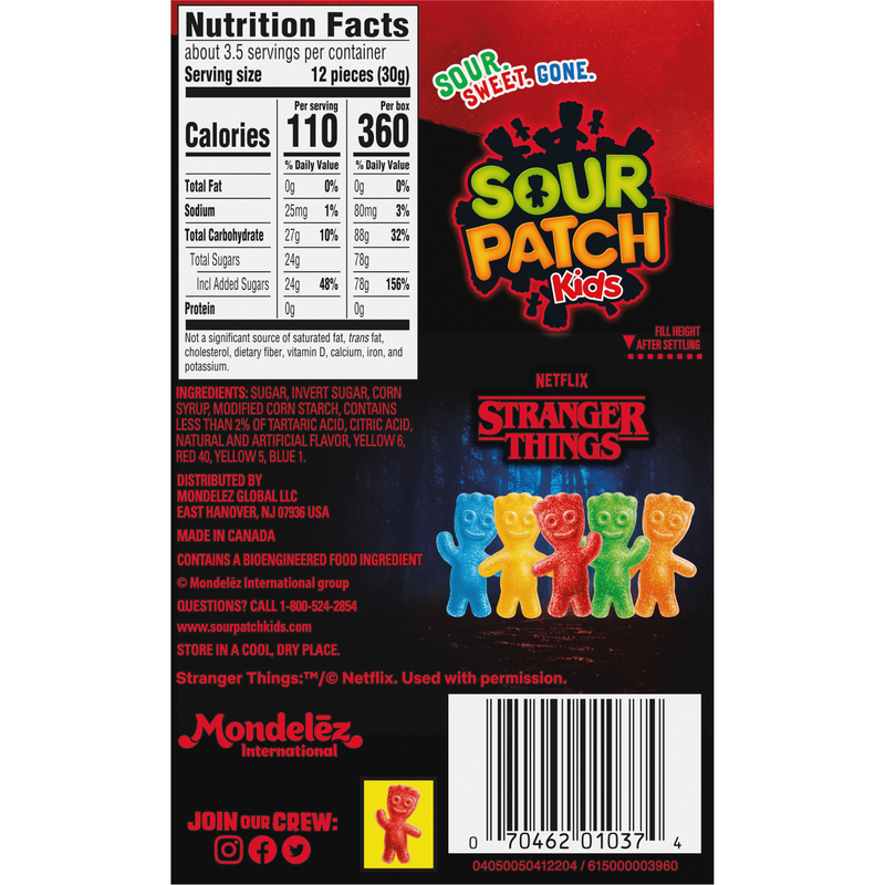 Sour Patch Kids Stranger Things Soft & Chewy Candy 3.5oz