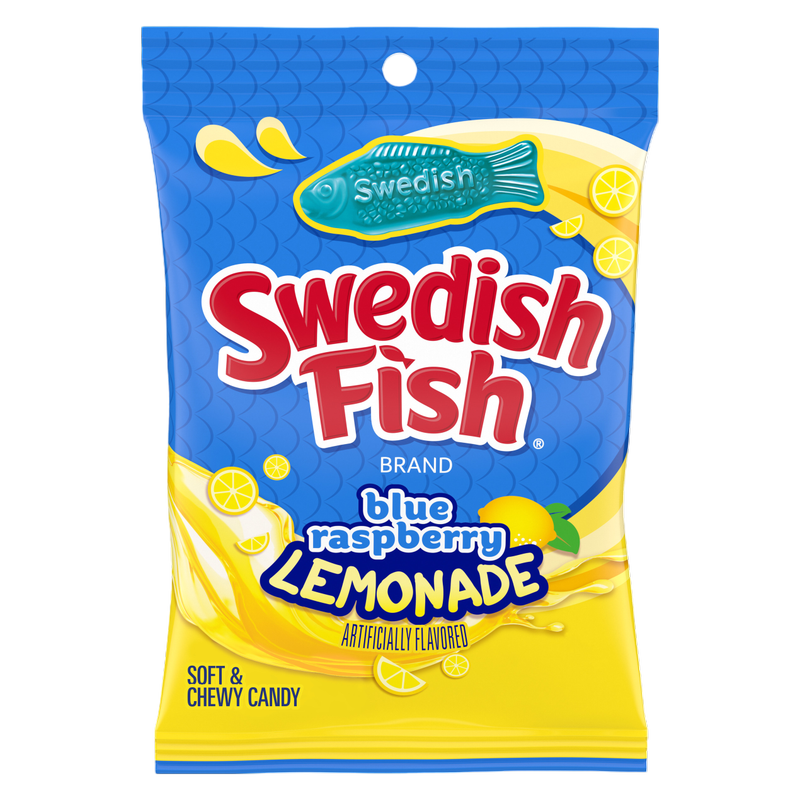 Swedish Fish Blue Raspberry Lemonade Soft & Chewy Candy, 8.04oz