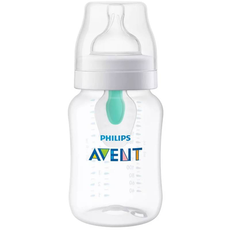 Phillips Avent Anti-Colic Baby Bottle with AirFree Vent, Clear, 9oz. 