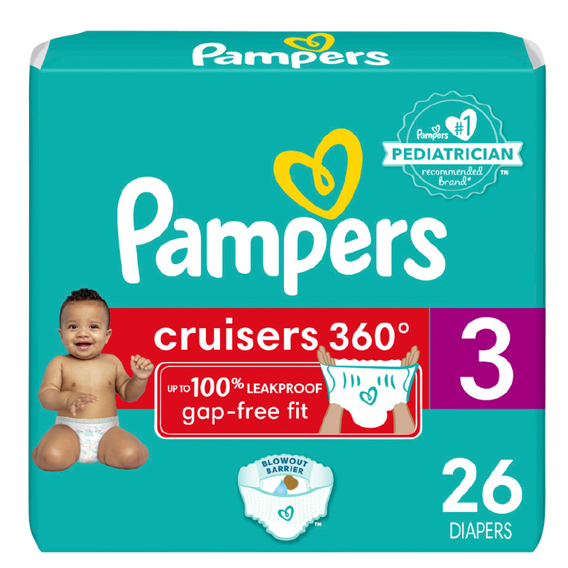 Pampers Cruisers 360 Size 3 Jumbo Pack 26 ct