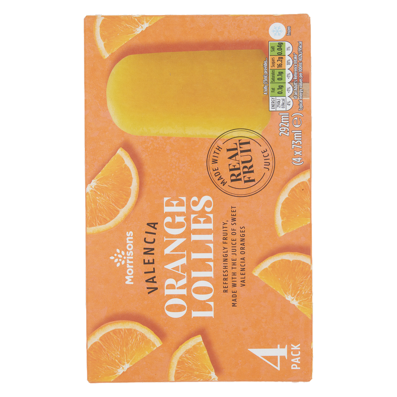 Morrisons Valencia Orange Ice Lollies, 4 x 73ml