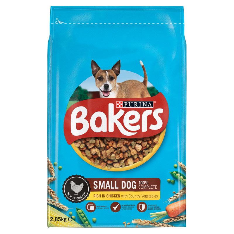 Bakers Small Dry Dog Food Chicken & Veg, 2.85kg