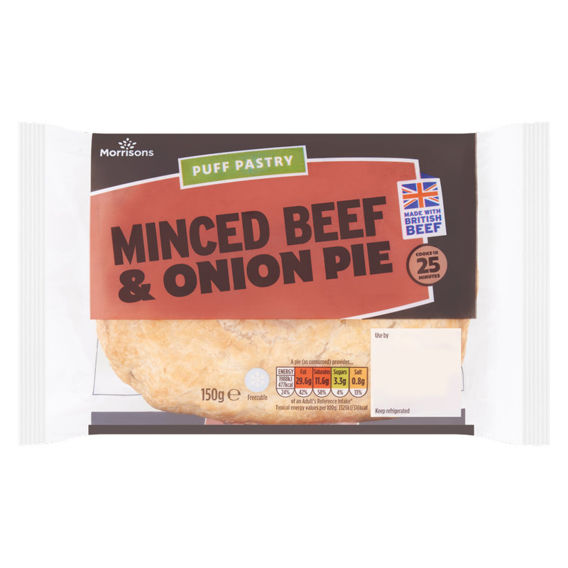 Morrisons Puff Pastry Minced Beef & Onion Pie, 150g