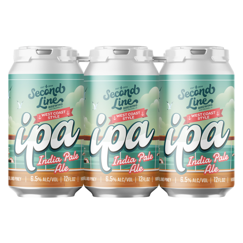 Second Line West Coast Style IPA 6pk 12oz Can