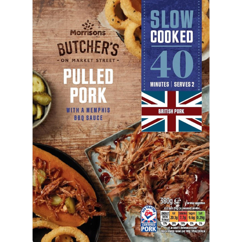 Morrisons Pulled Pork With Memphis BBQ Sauce, 380g