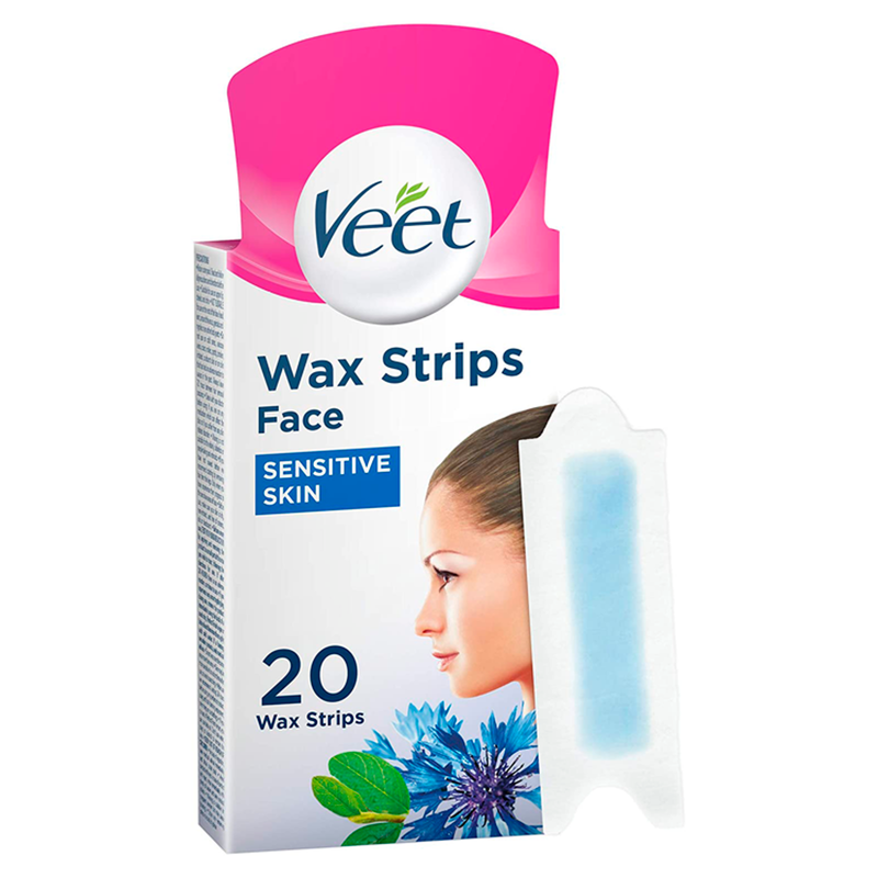 Veet Wax Strips for Face Sensitive Skin, 20pcs