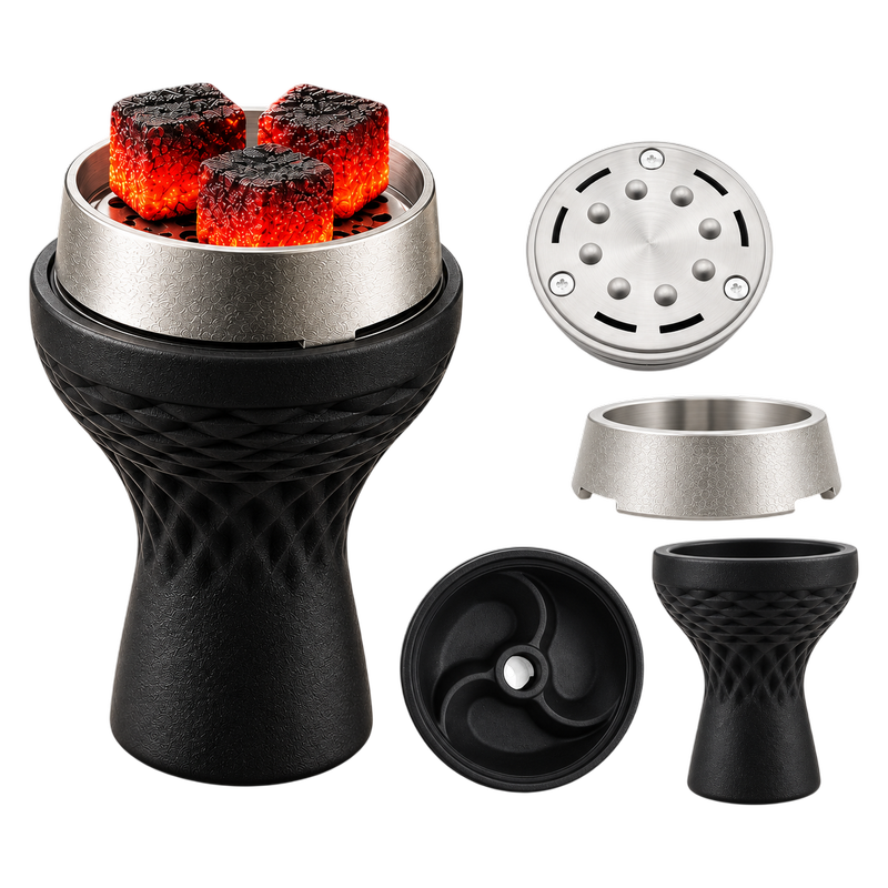 Hookah Silicone Bowl + Metal Heat Management Device