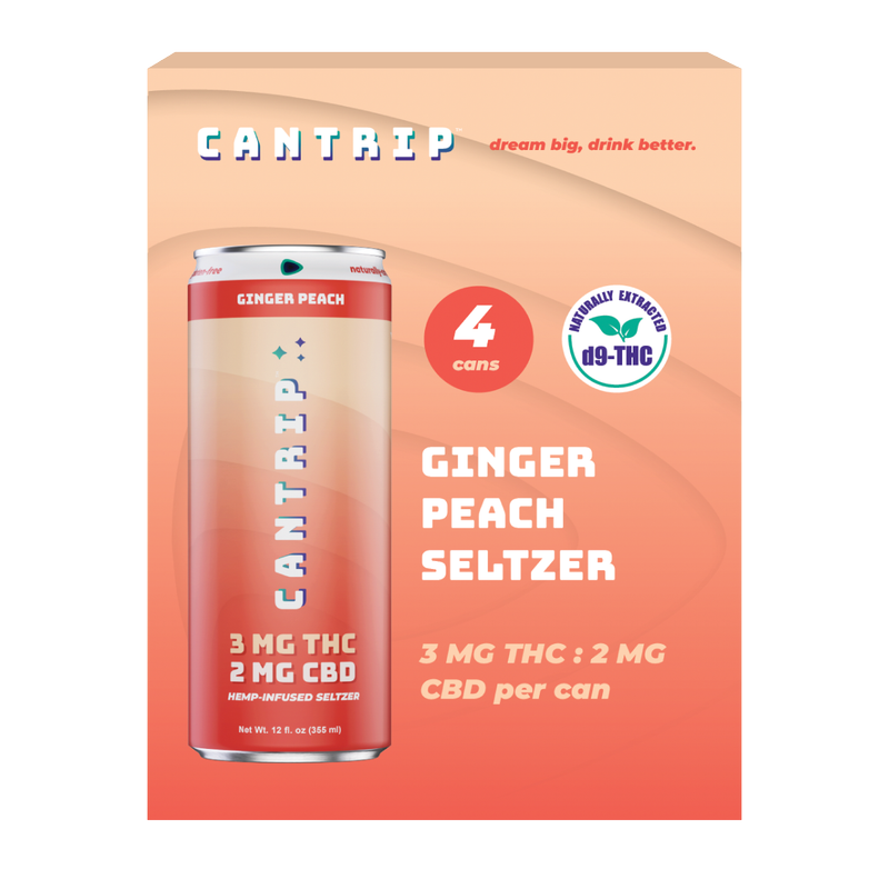 Cantrip Ginger Peach 3mg THC 2mg CBD Seltzer 24pk 12oz