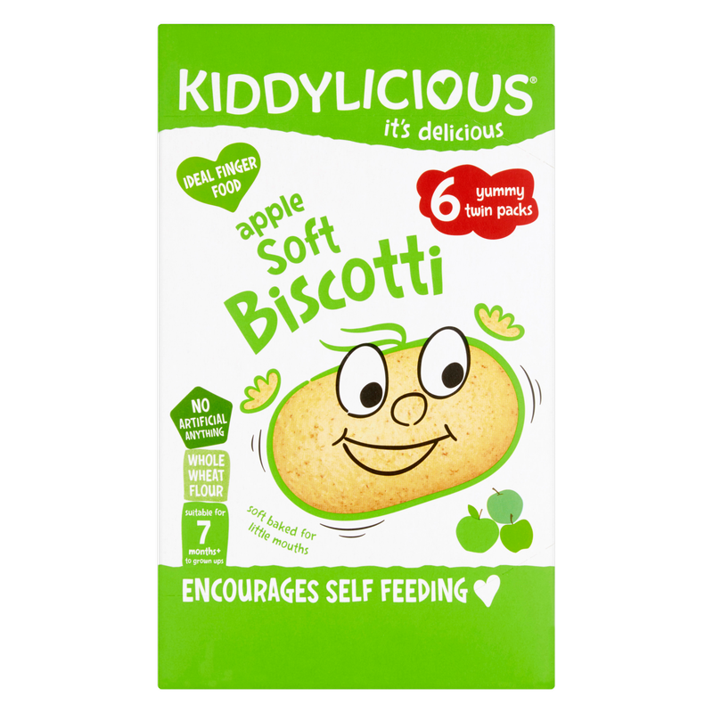 Kiddylicious Apple Soft Biscotti Snack 7m+, 6 x 20g