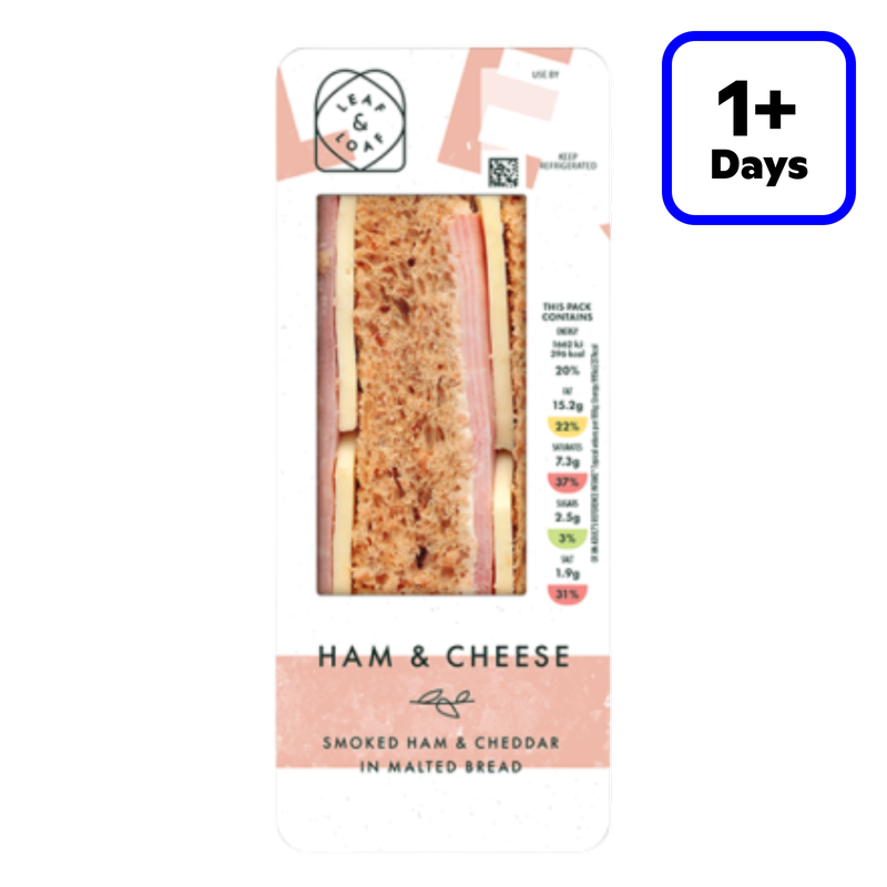 Leaf & Loaf Smoked Ham & Cheddar Sandwich, 1pcs