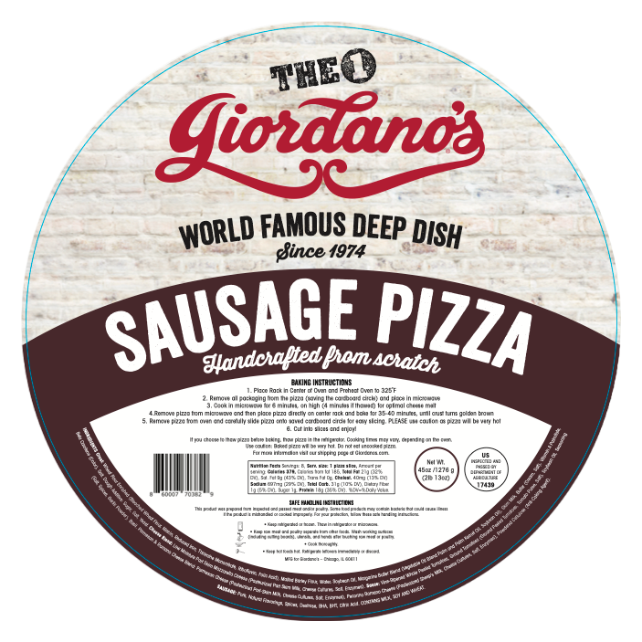 Giordano's Stuffed Deep Dish Pizza- Sausage 45oz