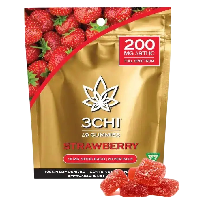 3CHI 10mg Platinum Delta 9 Gummies, Strawberry, 20ct