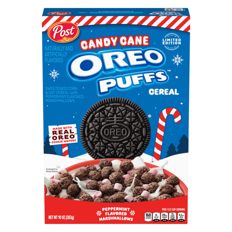 Post Candy Cane OREO PUFFS Cereal 10oz