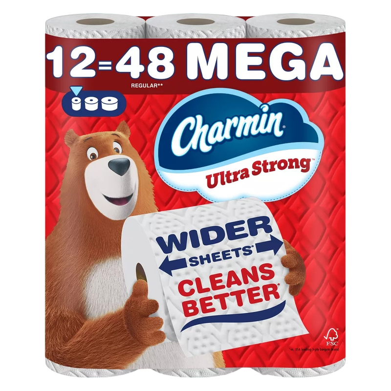 Charmin Toilet Paper Ultra Strong, 12 Mega Rolls, 2-ply Bath Tissue