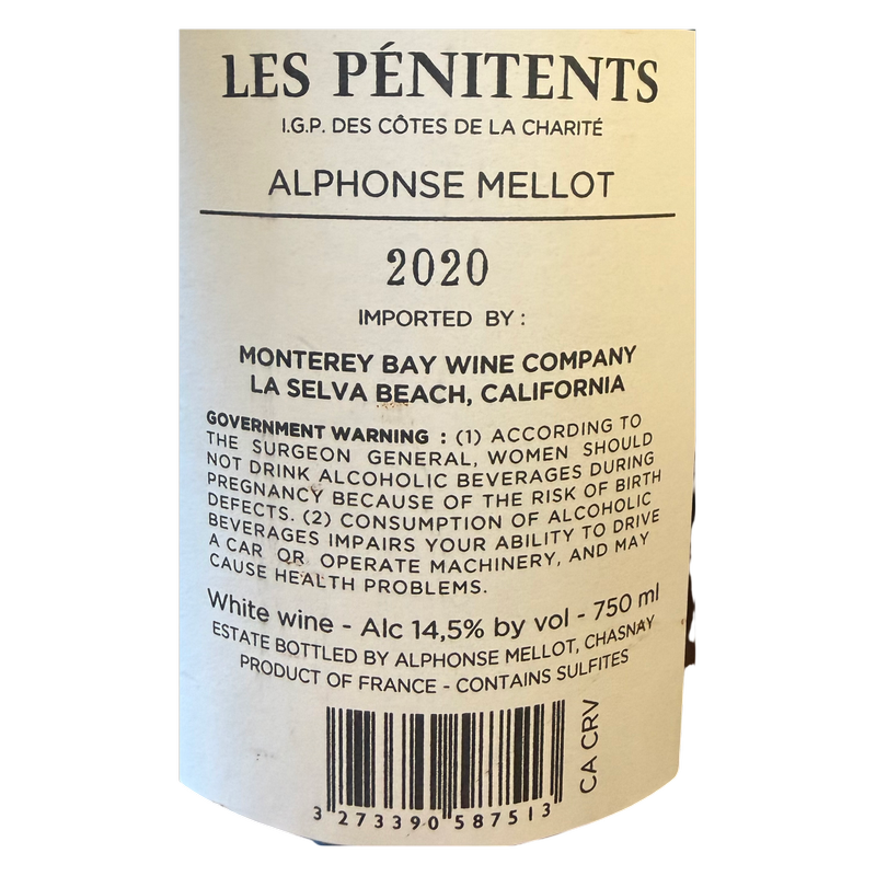 Alphonse Mellot Les Pénitents Chardonnay Côtes De La Charité 750ml
