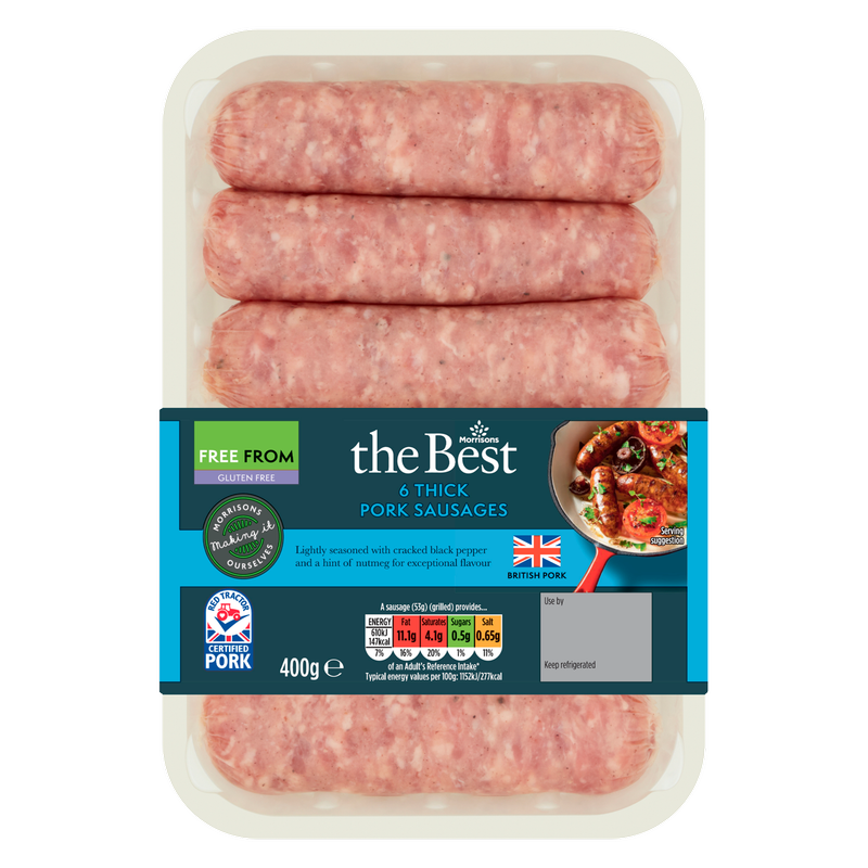 Morrisons The Best 6 Pork Sausages, 400g