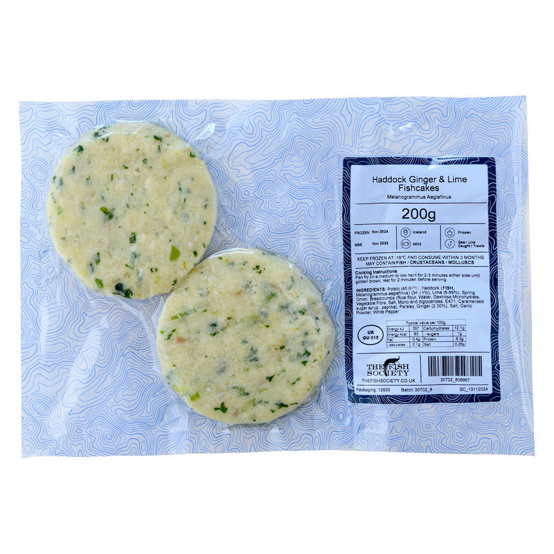 The Fish Society Haddock, Ginger & Lime Fishcakes , 200g