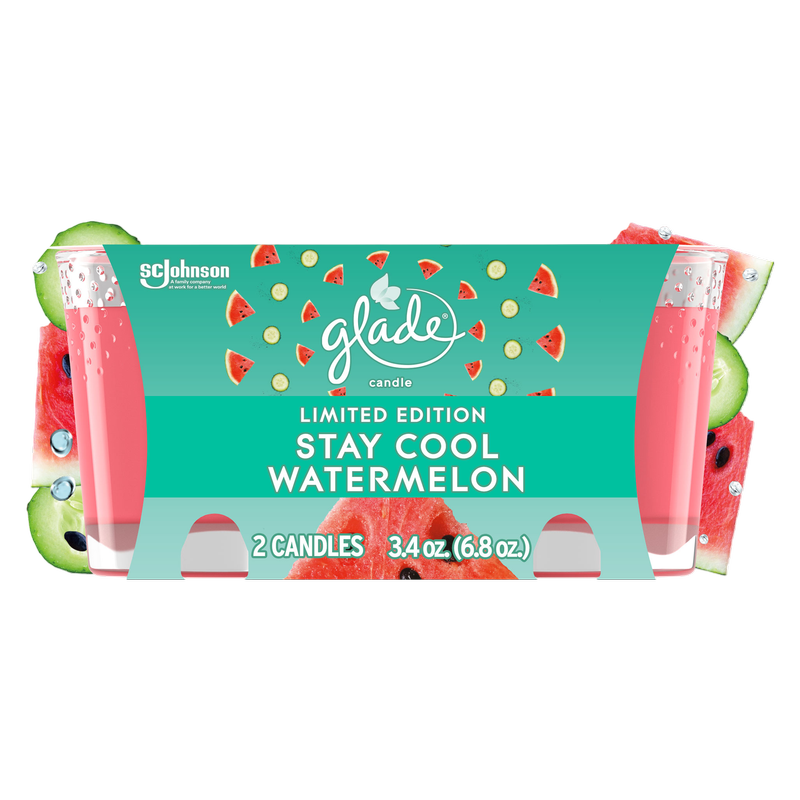 Glade Candle Stay Cool Watermelon 2pk - 6.8 oz