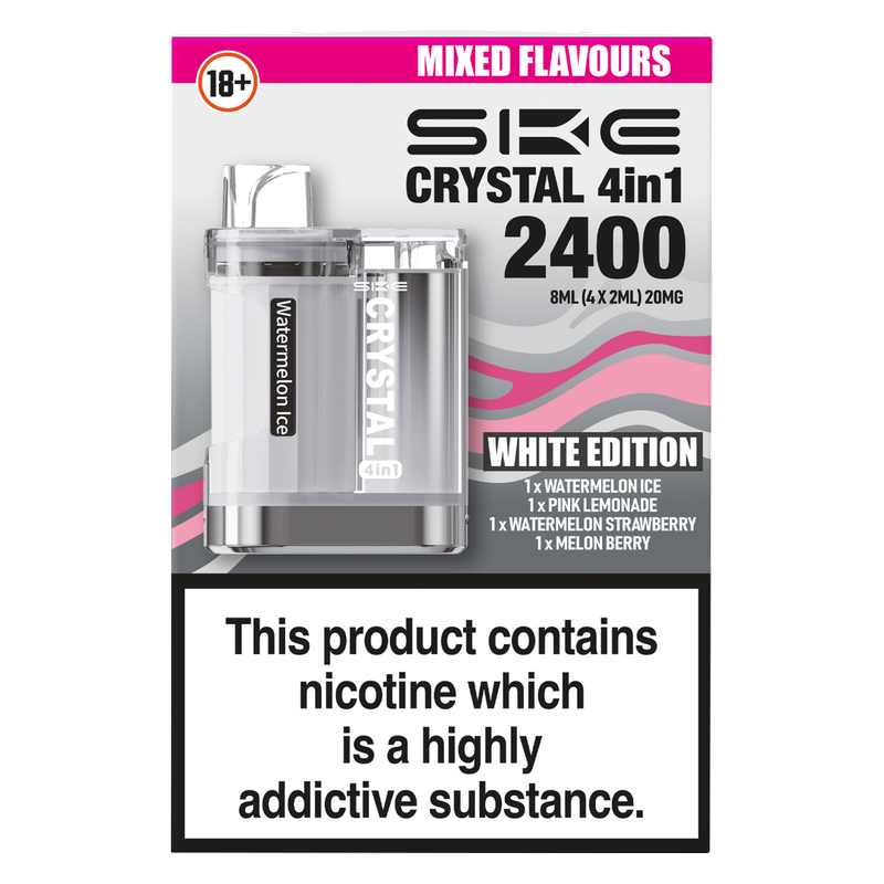 SKE Crystal 4in1 Kit White Edition Mixed Flavours, 4 x 2ml