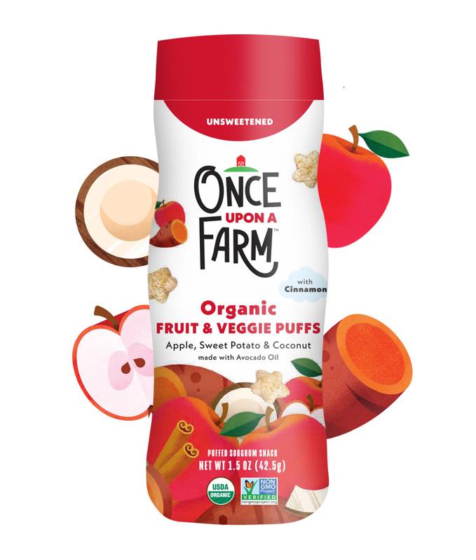 Once Upon a Farm Fruit & Veggie Puffs Apple Sweet Potato & Coconut Baby Snacks - 1.5oz