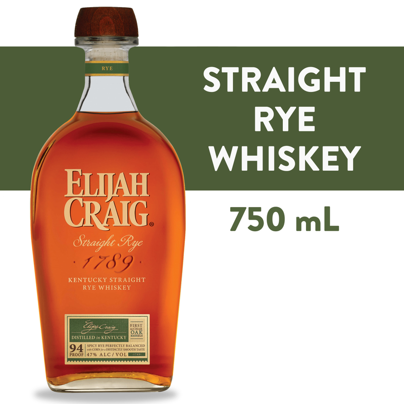 Elijah Craig Straight Rye Whiskey 750ml (94 proof)