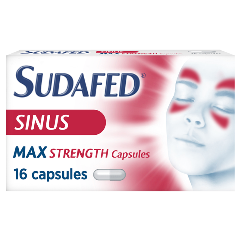 Sudafed Sinus Max Strength Capsules, 16pcs