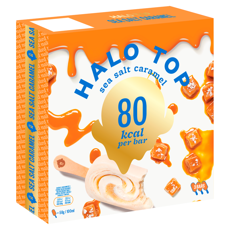 Halo Top Sea Salt Caramel Sticks, 3 x 100ml