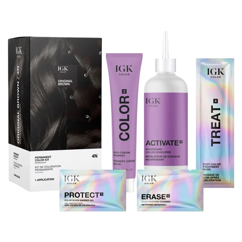 IGK PERMANENT COLOR KIT Original Brown- Brown Black 4N