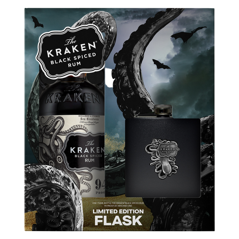 Kraken Rum 94 Proof with Halloween Flask 750ml